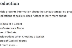 Types and Considerations for Gaskets