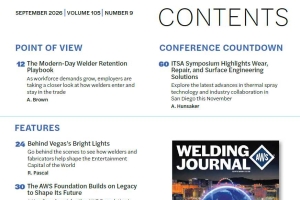 美国焊接学会杂志2026年第9期 AWS Welding Journal - 2026 09
