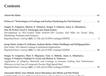 Technologies of Coatings and Surface Hardening for Tool Industry