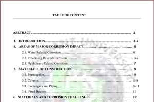 关于石油炼制和石化工业中腐蚀挑战的学期论文