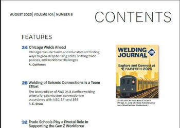 美国焊接学会杂志2025年第08期 AWS Welding Journal - 2025 08