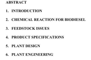 Industrial Biodiesel Plant Design and Engineering: Practical Experience