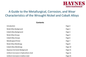 锻造镍和钴合金的冶金、腐蚀及耐磨特性指南