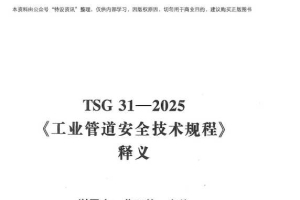 TSG31 -2025《工业管道安全技术规程》释义
