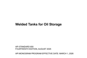 API STD 650-2025 Welded Tanks for Oil Storage