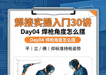 焊枪角度怎么摆？平/立/横/仰标准持枪姿势