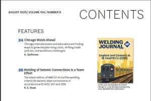 美国焊接学会杂志2025年第08期 AWS Welding Journal - 2025 08