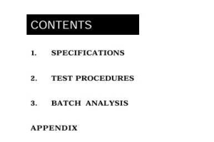 SPECIFICATIONS AND CONTROL TESTS ON THE FINISHED PRODUCT