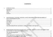 Maintenance, Testing, Surveillance and Inspection in Nuclear Power Plants