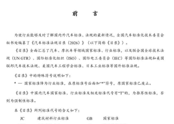 汽车标准法规目录（2026）
