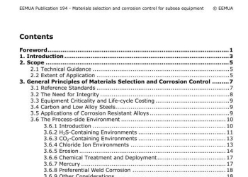 海底油气生产设备材料选择和防腐控制指南