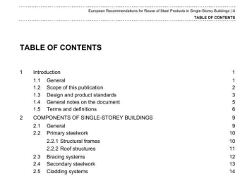 European Recommendations for Reuse of Steel Products in Single-Storey Buildings