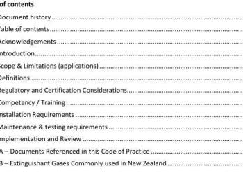 FPANZ Code of Practice for Gaseous Fire Suppression Systems