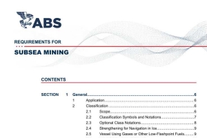 ABS Requirements for Subsea Mining 2025