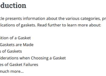 Types and Considerations for Gaskets