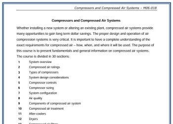 M06-018 Compressors and Compressed Air  Systems