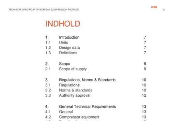 Technical specification for Gas Compressor Package