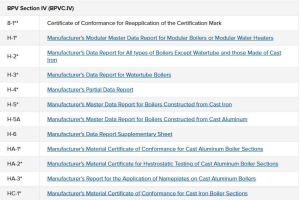 2025 ASME Data Report Forms - BPV Section IV (BPVC.IV)