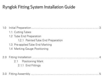 Rynglok Fitting System Installation Guide
