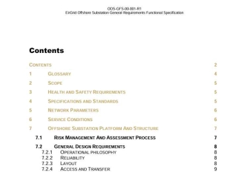 Offshore Substation General Requirements