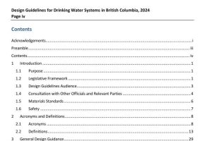 Design Guidelines for Drinking Water Systems in British Columbia- 2024