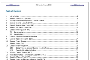 PDH E443-2020 Introduction to Subsea Engineering for Electrical Engineers