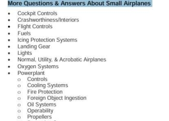 More Questions & Answers About Small Airplanes