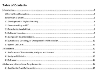 Regulatory Knowledge Guide for Laboratory Developed Tests