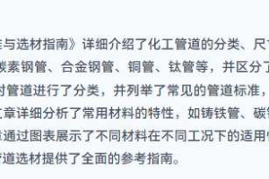 化工管道及钢管的分类、尺寸、标准与选材指南