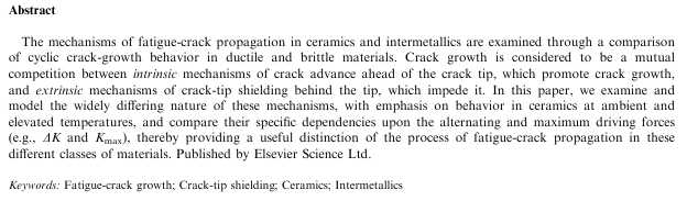 Mechanics and mechanisms of fatlgue damage and crack growth in advanced material